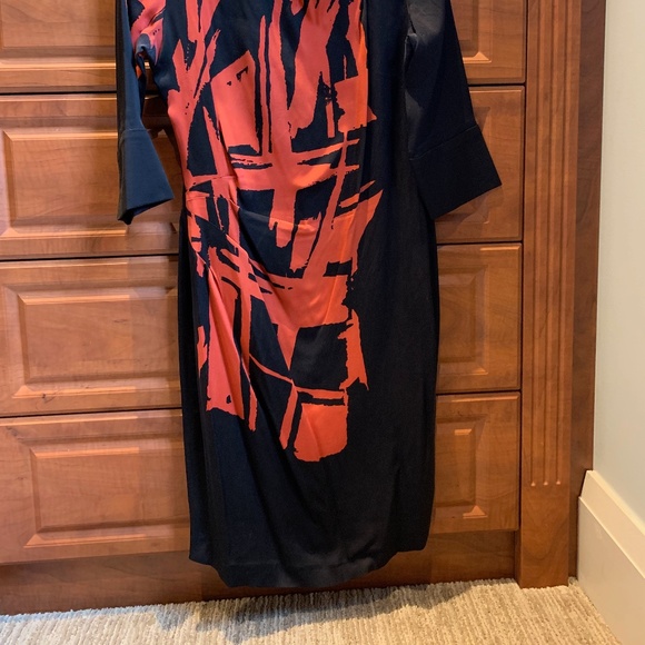 Beautiful black/orange silk dress - Picture 2 of 3